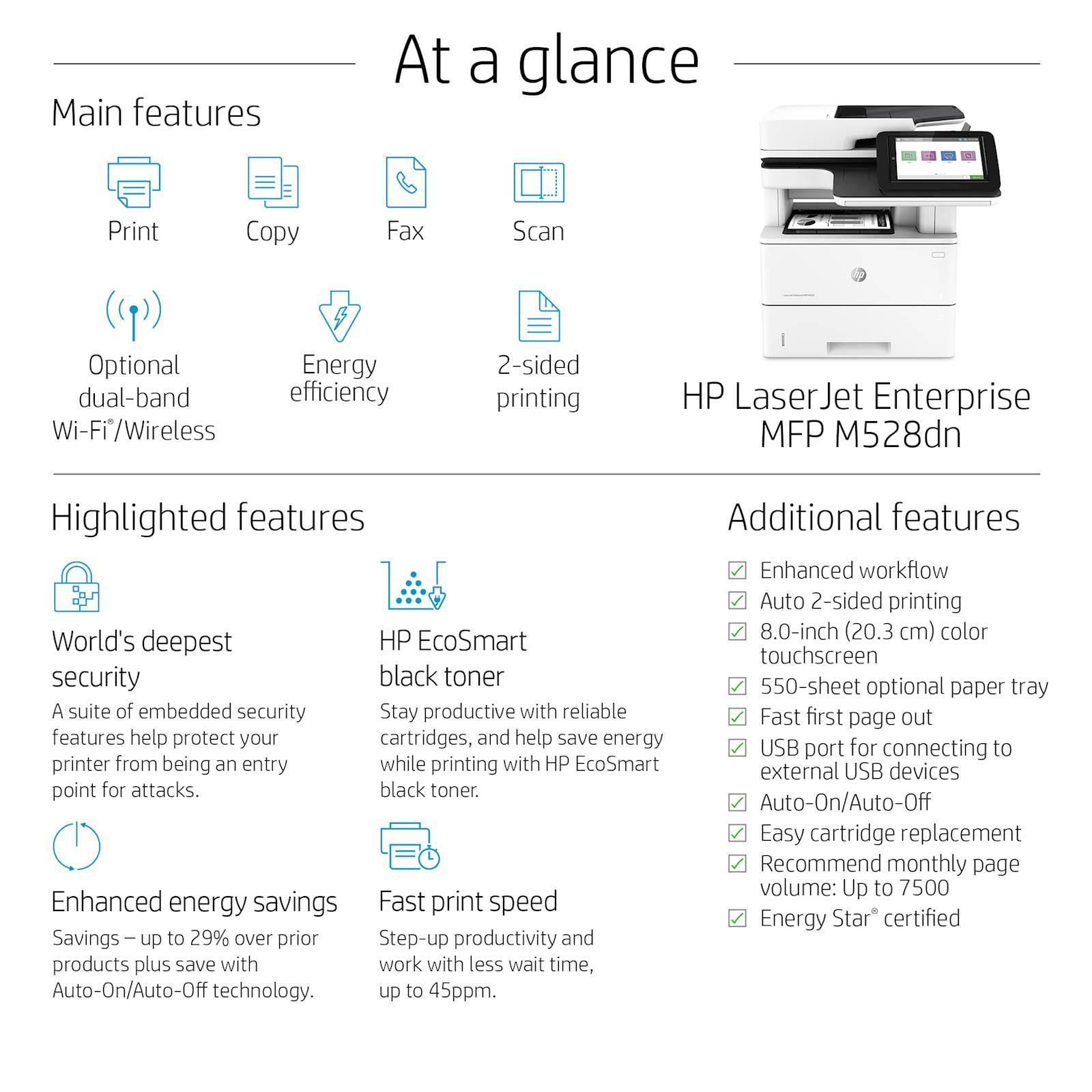 Večfunkcijska laserska naprava HP LaserJet Enterprise Flow MFP M528z - slika 2