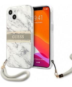 GUESS GUHCP13SKMABGR za iPhone 13 Mini - siv marmor shock silikonski ovitek s sivo zapestnico - slika 2