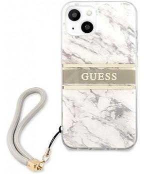 GUESS GUHCP13SKMABGR za iPhone 13 Mini - siv marmor shock silikonski ovitek s sivo zapestnico - slika 3