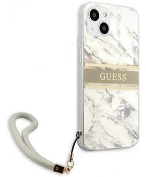 GUESS GUHCP13SKMABGR za iPhone 13 Mini - siv marmor shock silikonski ovitek s sivo zapestnico - slika 4