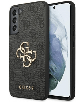 GUESS GUHCS22S4GMGGR silikonski ovitek za Samsung Galaxy S22 5G - črn z zlatim logom - slika 2