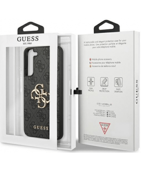 GUESS GUHCS22S4GMGGR silikonski ovitek za Samsung Galaxy S22 5G - črn z zlatim logom - slika 4