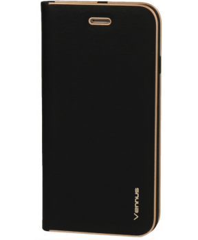 Havana Premium preklopna torbica Samsung Galaxy S22 Plus 5G - črna z zlatim robom - slika 2