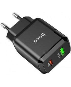 HOCO pametni hišni polnilec N5 20W z 3,0 QC z 1 x USB C in 1 x USB vtičem in s polnilnim kablom Type C - Type C za Samsung - črn - slika 3
