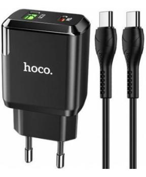 HOCO pametni hišni polnilec N5 20W z 3,0 QC z 1 x USB C in 1 x USB vtičem in s polnilnim kablom Type C - Type C za Samsung - črn - slika 5