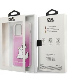 Originalen KARL LAGERFELD ovitek iPhone 13 Pro - Choupette Fun - prozorno pink zaščita - KLHCP13LCFNRCPI - slika 5