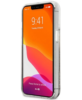 Originalen KARL LAGERFELD ovitek iPhone 13 Pro - Karl and Choupette - prozorna zaščita zlatimi bleščicami - KLHCP13LGKCD - slika 5