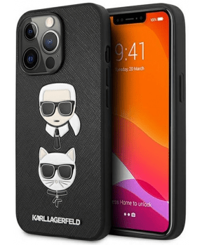 Originalen KARL LAGERFELD ovitek iPhone 13 Pro Max - Heads - črna zaščita - KLHCP13XSAKICKCBK - slika 2
