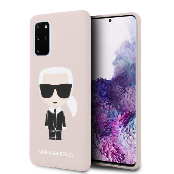 Originalen KARL LAGERFELD ovitek Samsung Galaxy S20 Plus G985 - Full Body Iconic - roza silikonska zaščita - KLHCS67SLFKPI