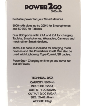 Mr. Watts zunanja prenosna baterija powerbank 5000 mAh - črn - slika 2