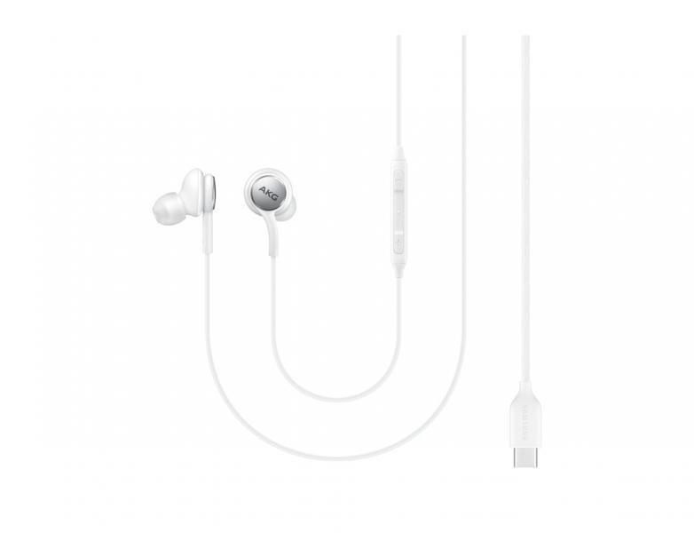 SAMSUNG original SLUŠALKE AKG EO-IC100BWE Type C vtič za SAMSUNG Galaxy Note 10 Plus N975 / Note 10 N970 bele