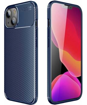 Silikonski ovitek Carbon za iPhone 13 Pro - moder - slika 2