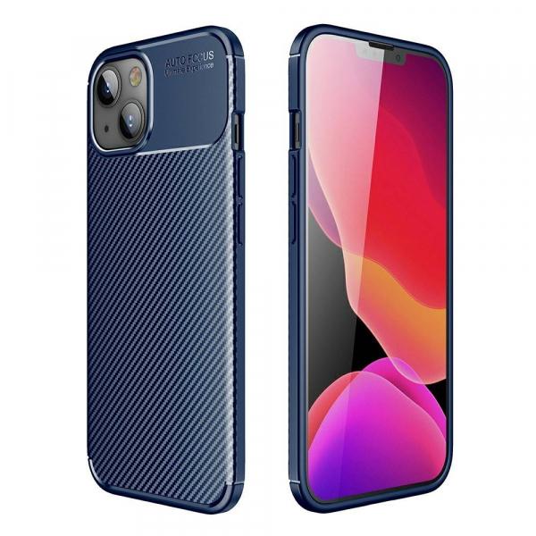 Silikonski ovitek Carbon za iPhone 13 Pro - moder