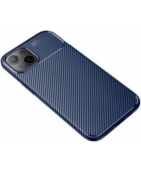 Silikonski ovitek Carbon za iPhone 13 Pro - moder - slika 3