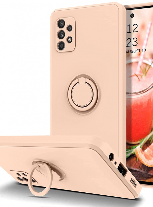 Silikonski ovitek Liquid Ring za Samsung Galaxy A73 5G - roza