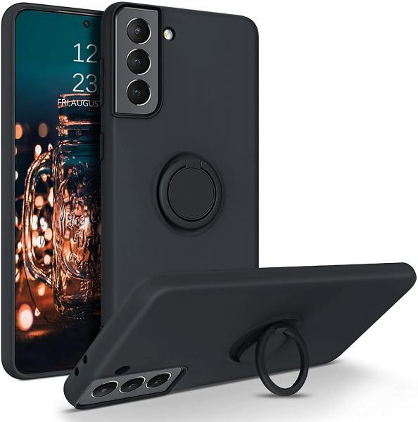 Silikonski ovitek Liquid Ring za Samsung Galaxy S22 Plus 5G - črn