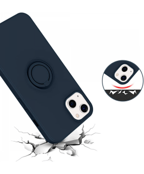 Silikonski ovitek Liquid Ring za iPhone 13 Pro Max - moder - slika 3