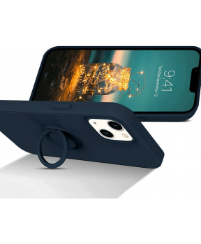 Silikonski ovitek Liquid Ring za iPhone 13 Pro Max - moder - slika 5