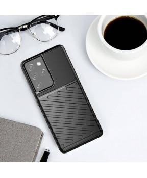 Silikonski ovitek Thunder Armor za Samsung Galaxy S21 Ultra G998 - črn - slika 5