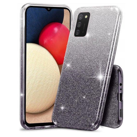 Silikonski ovitek z bleščicami Bling 2v1 za Samsung Galaxy S22 Ultra 5G - srebrno siv
