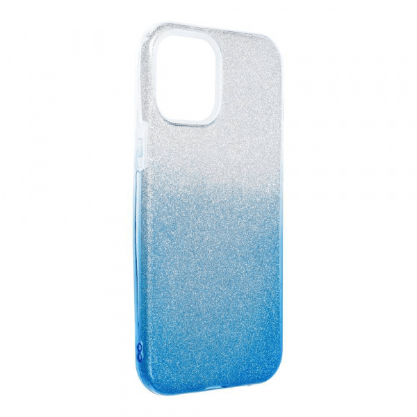 Silikonski ovitek z bleščicami Bling 2v1 za Samsung Galaxy S22 5G - srebrno modre