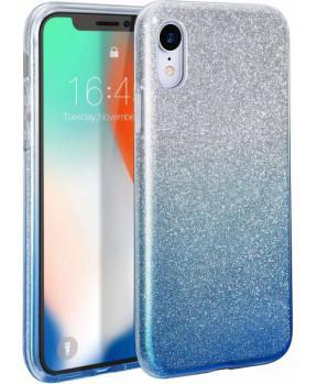 Silikonski ovitek z bleščicami Bling 2v1 za Samsung Galaxy A22 A225 LTE srebrno moder - slika 2