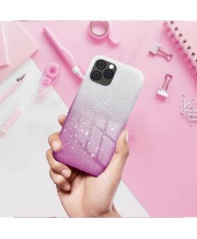 Silikonski ovitek z bleščicami Bling 2v1 za iPhone 13 Pro - srebrno roza - slika 4
