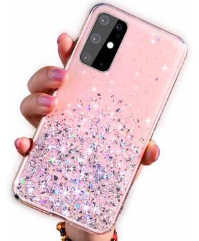 Silikonski ovitek z bleščicami SPARKLE za Samsung Galaxy A02s A025 - roza - slika 2