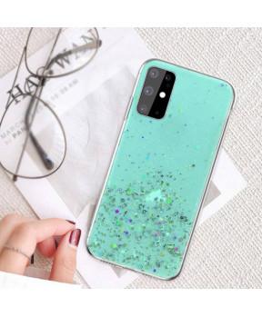 Silikonski ovitek z bleščicami SPARKLE za Samsung Galaxy A03s A037 - moder - slika 3