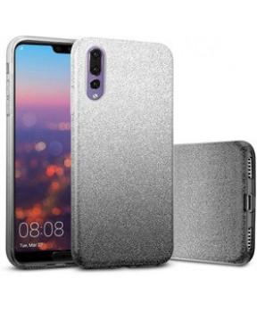 Silikonski ovitek z bleščicami Bling 2v1 za iPhone 12 Mini - srebrno siv - slika 4