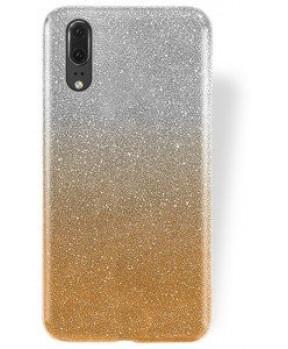 Silikonski ovitek z bleščicami Bling 2v1 za Huawei P20 - srebrno zlat - slika 5