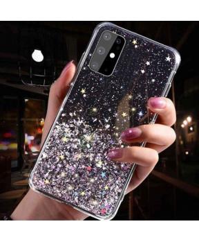 Silikonski ovitek z bleščicami SPARKLE za iPhone 12 Mini - črn - slika 2