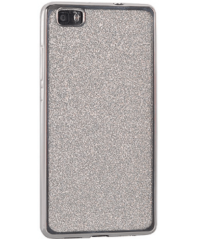 Silikonski ovitek z bleščicami Bling za Huawei P10 Lite s srebnim okvirjem in bleščicami - slika 2