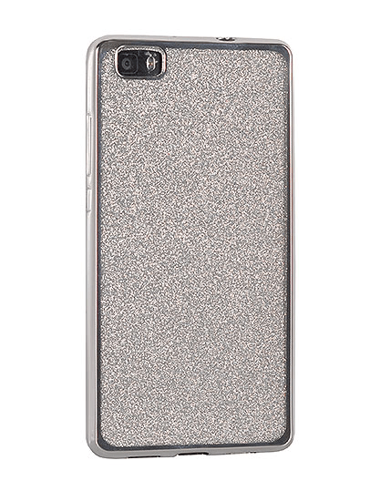 Silikonski ovitek z bleščicami Bling za Huawei P10 Lite s srebnim okvirjem in bleščicami