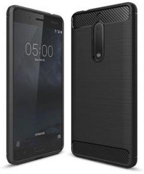 Silikonski ovitek za Nokia 3 - mat carbon črn - slika 2