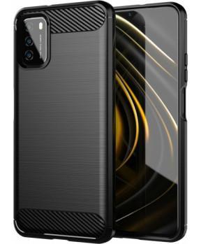 Silikonski ovitek za Xiaomi Poco M3 - mat carbon črn - slika 2
