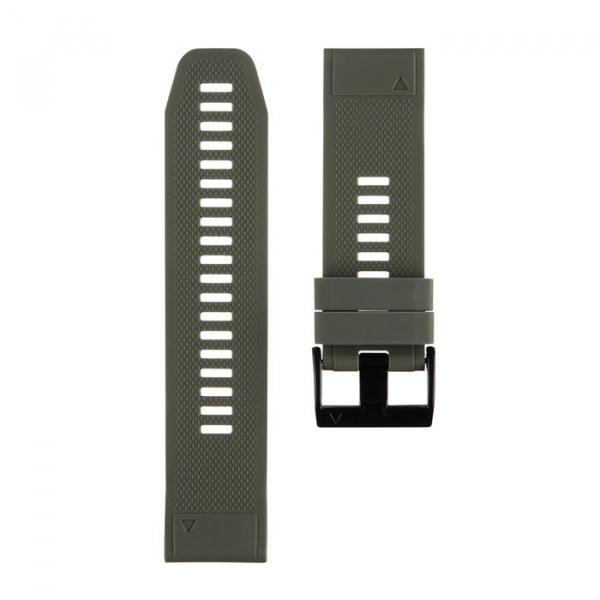 Silikonski pašček za uro 26 mm - Quick Fit - Fenix 5x / 6x - vojaško zelen