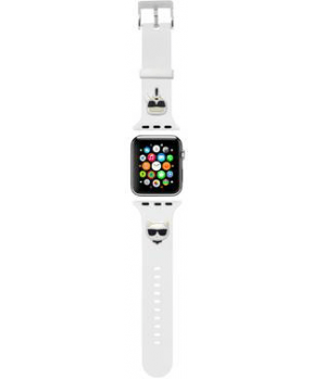 Silikonski pašček za uro Karl Lagerfeld KLAWMSLCKW za Apple Watch 38 / 40 mm - Heads bel - slika 2