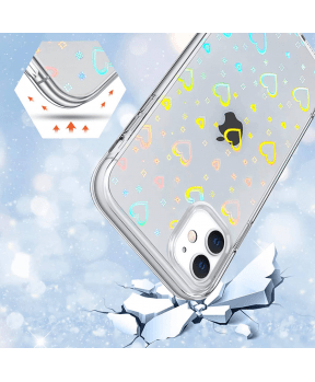 Clear Case silikonski ovitek Hologram za Samsung Galaxy A13 LTE A135 - prozoren s srčki - slika 3