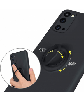 Silikonski ovitek Liquid Ring za Samsung Galaxy S20 FE G780 - črn - slika 4
