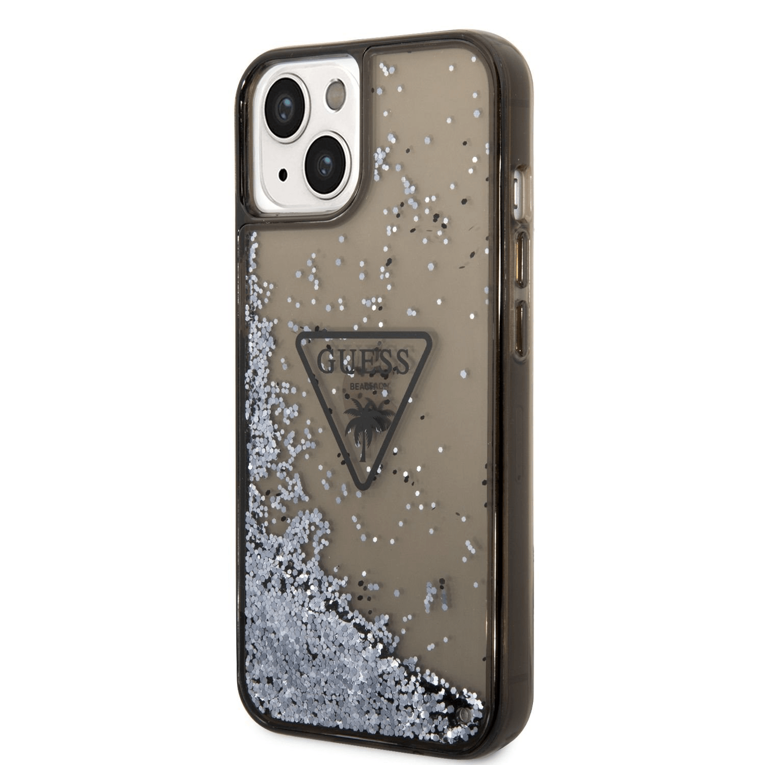 GUESS GUHCP14SLFCTPK silikonski ovitek za iPhone 14 6.1 - črn z bleščicami