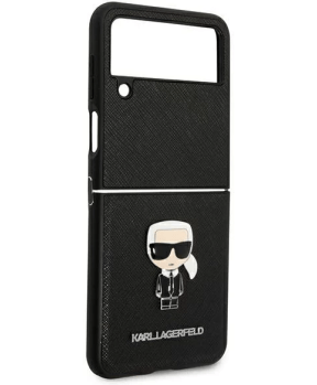 Originalen KARL LAGERFELD ovitek Samsung Galaxy Z Flip 4 - Karls Head - črna zaščita - KLHCZF4IKMSB - slika 5