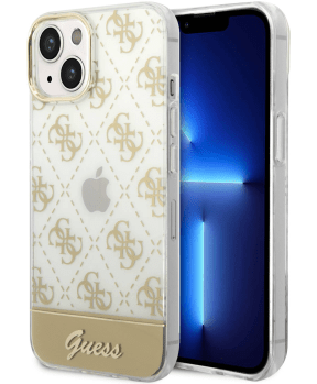GUESS GUHCP14SHG4MHG ovitek za iPhone 14 6.1 - prozoren z zlatimi potiskom - slika 2