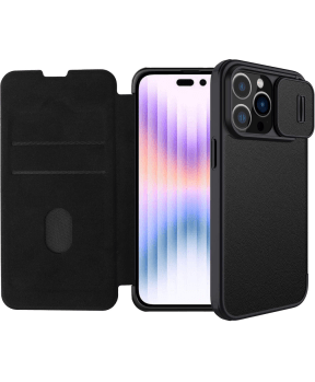 Nillkin preklopna torbica QIN Pro z zaščito kamere za iPhone 14 Pro - črna - slika 2