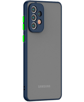 Silikonski ovitek s trdim zadnjim delom za Samsung Galaxy A23 - moder - slika 3