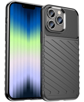 Silikonski ovitek Thunder Armor za iPhone 14 Pro Max - črn - slika 3