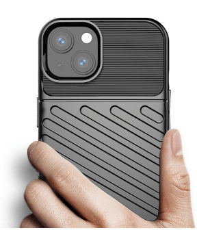 Silikonski ovitek Thunder Armor za iPhone 14 6.1 - črn - slika 3