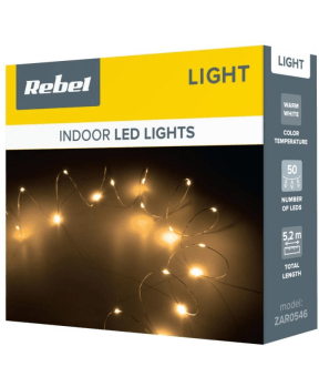 Rebel novoletne LED lučke za notranjo uporabo (topla bela), 50 mini lučk 5,2m - slika 3