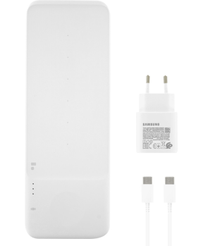 Samsung original brezžična polnilna postaja Trio Pad 9W brezžični polnilec EP-P6300TWE s polnilcem 25W TA800 - bel - slika 3