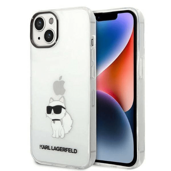 Originalen KARL LAGERFELD ovitek iPhone 14 Plus - IML NFT Choupette - prozorna silikonska zaščita - KLHCP14MHNCHTCT